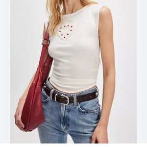 NWT Free People Stitched Heart Sleeveless Tee/ Small